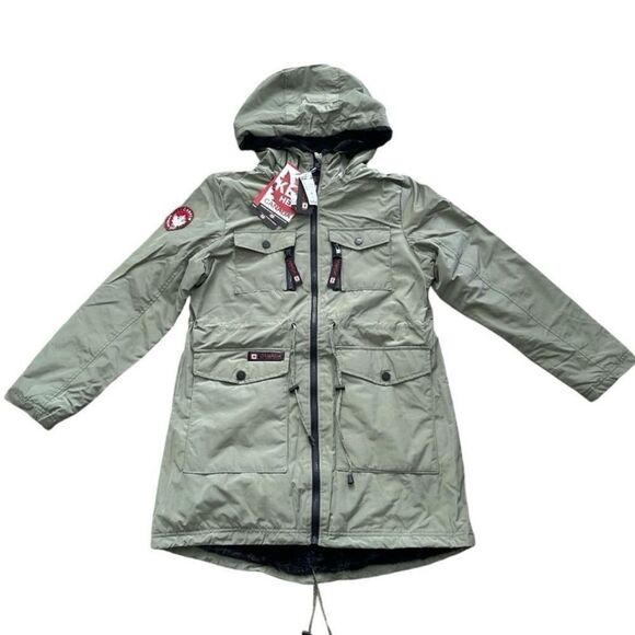 Canada Weather Gear Sherpa Lined Anorak Parker Jacket Sage Style OLCW894EC - Picture 15 of 15